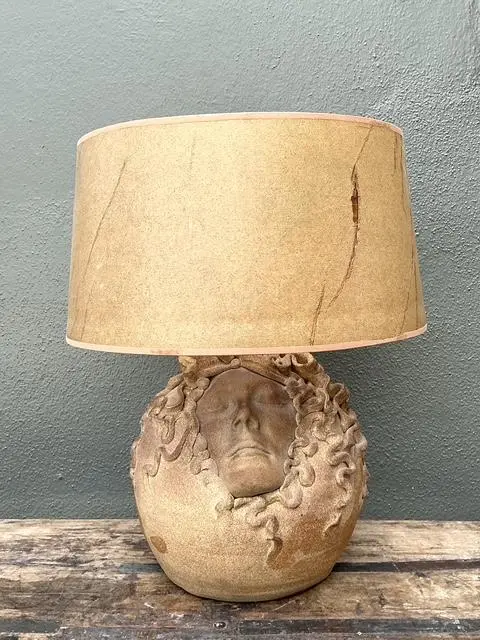 Vintage Original Studio Pottery Figural Lamp - Detail view