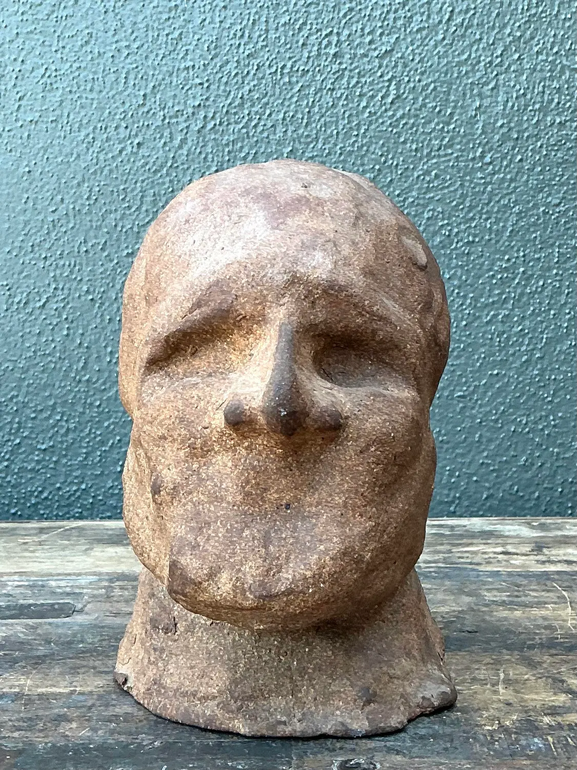 Vintage Original Studio Pottery Head Sculpture - Side view