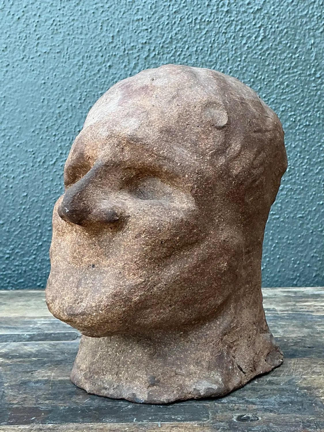 Vintage Original Studio Pottery Head Sculpture - Detail view