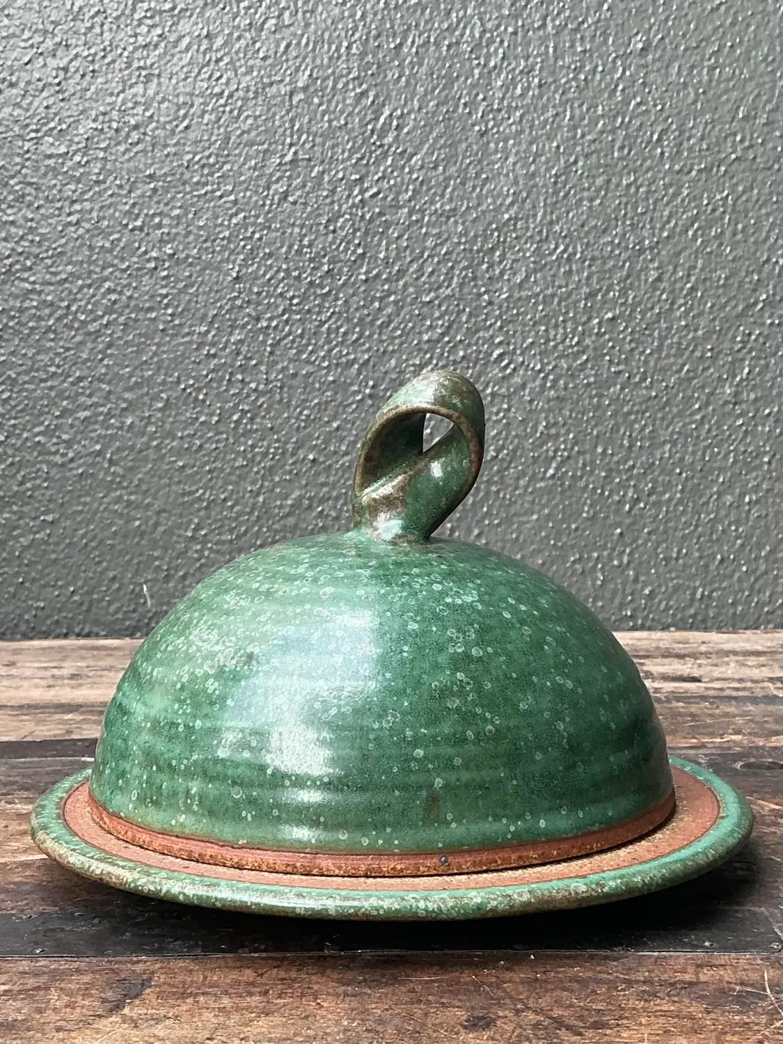Vintage Original Studio Pottery Lidded Serving Dish - Back view