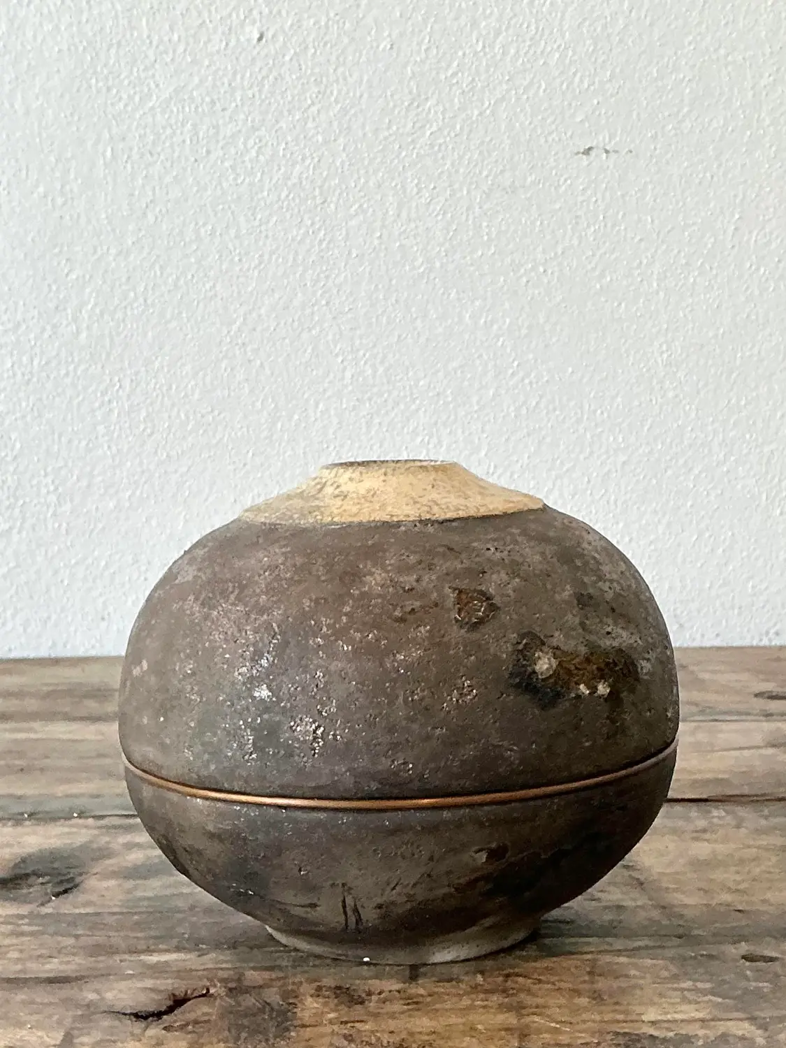 Vintage Original Studio Pottery Lunar Vase - Side view