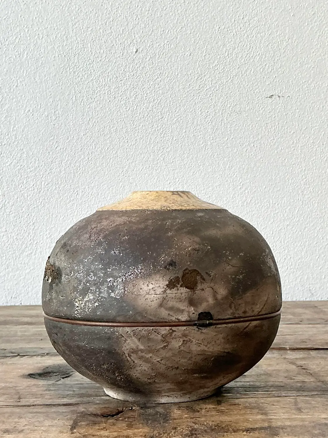 Vintage Original Studio Pottery Lunar Vase - Top view