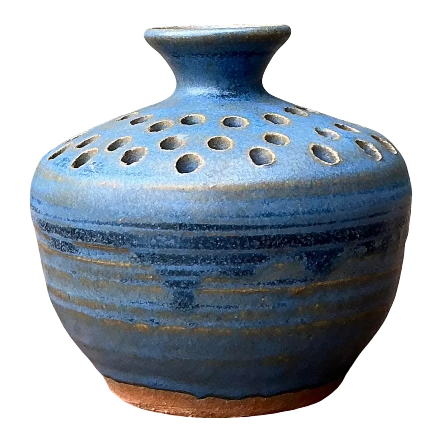 Vintage Original Studio Pottery Pierced Vase