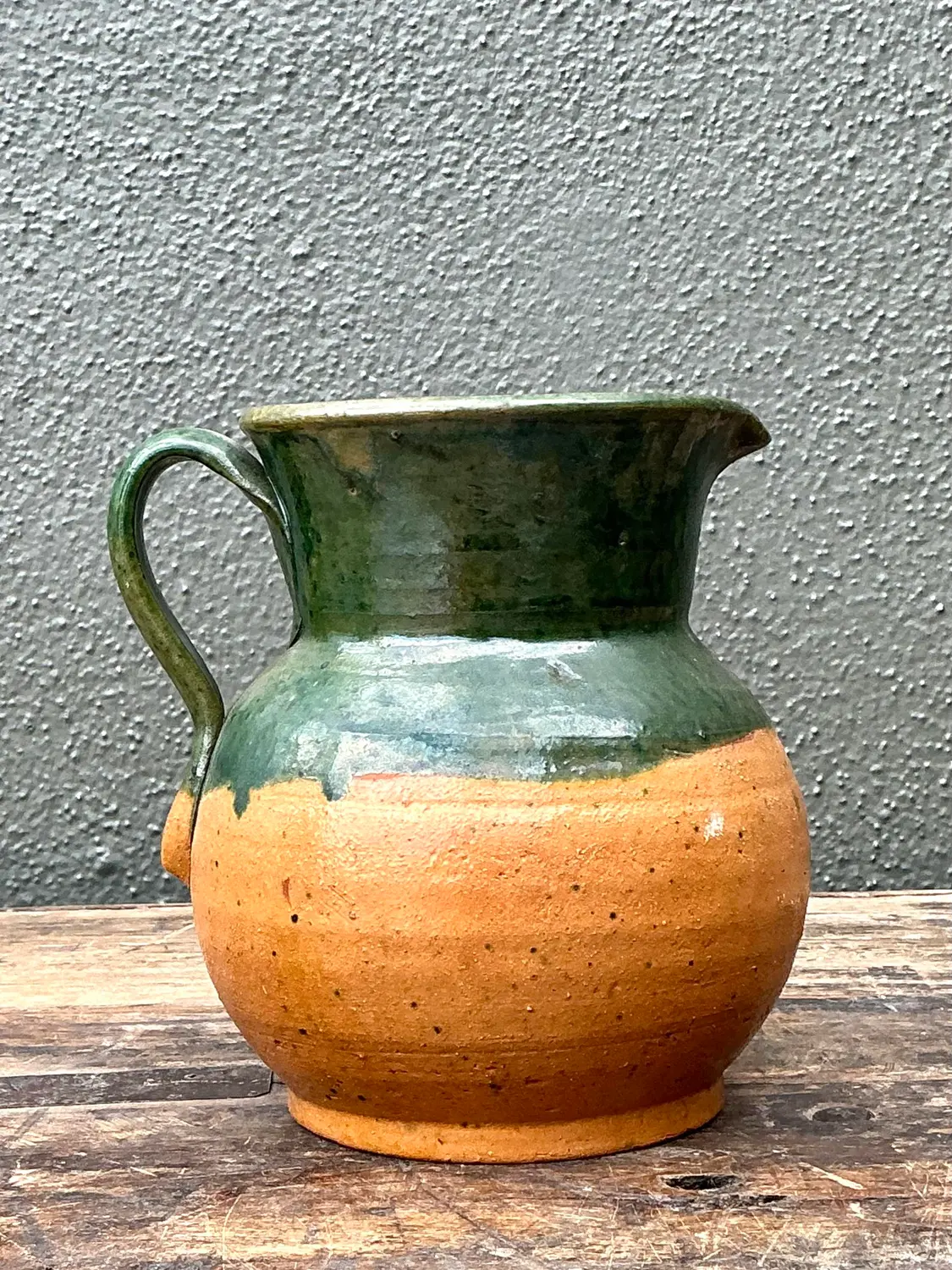 Vintage Original Studio Pottery Pitcher - Side view