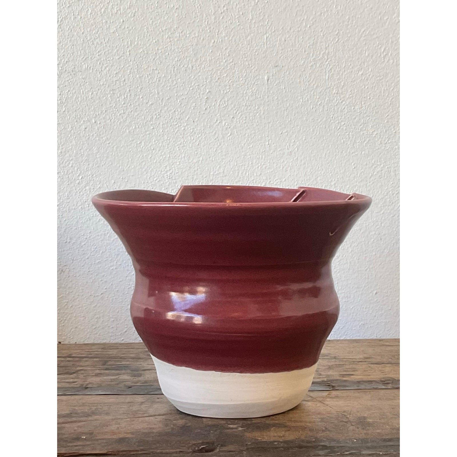 Vintage Original Studio Pottery Pleated Vase - Back view