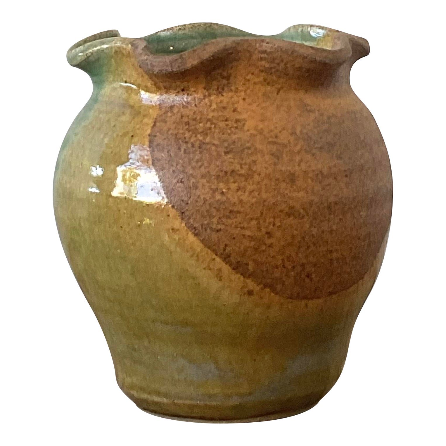 Vintage Original Studio Pottery Ruffle Vase