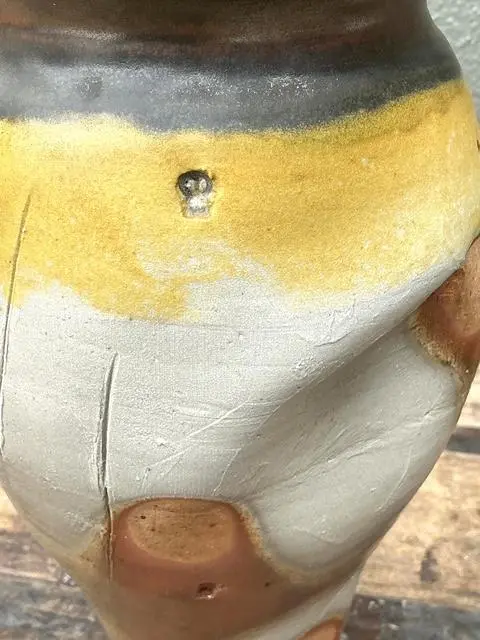 Vintage Original Studio Pottery Skull Vase - Side view