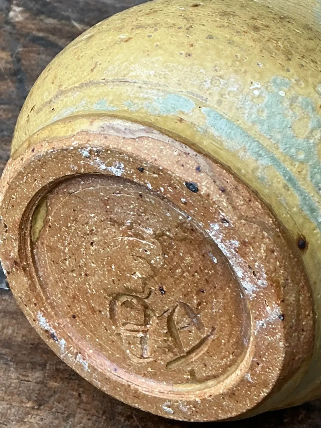 Vintage Original Studio Pottery Speckled Vase - Top view