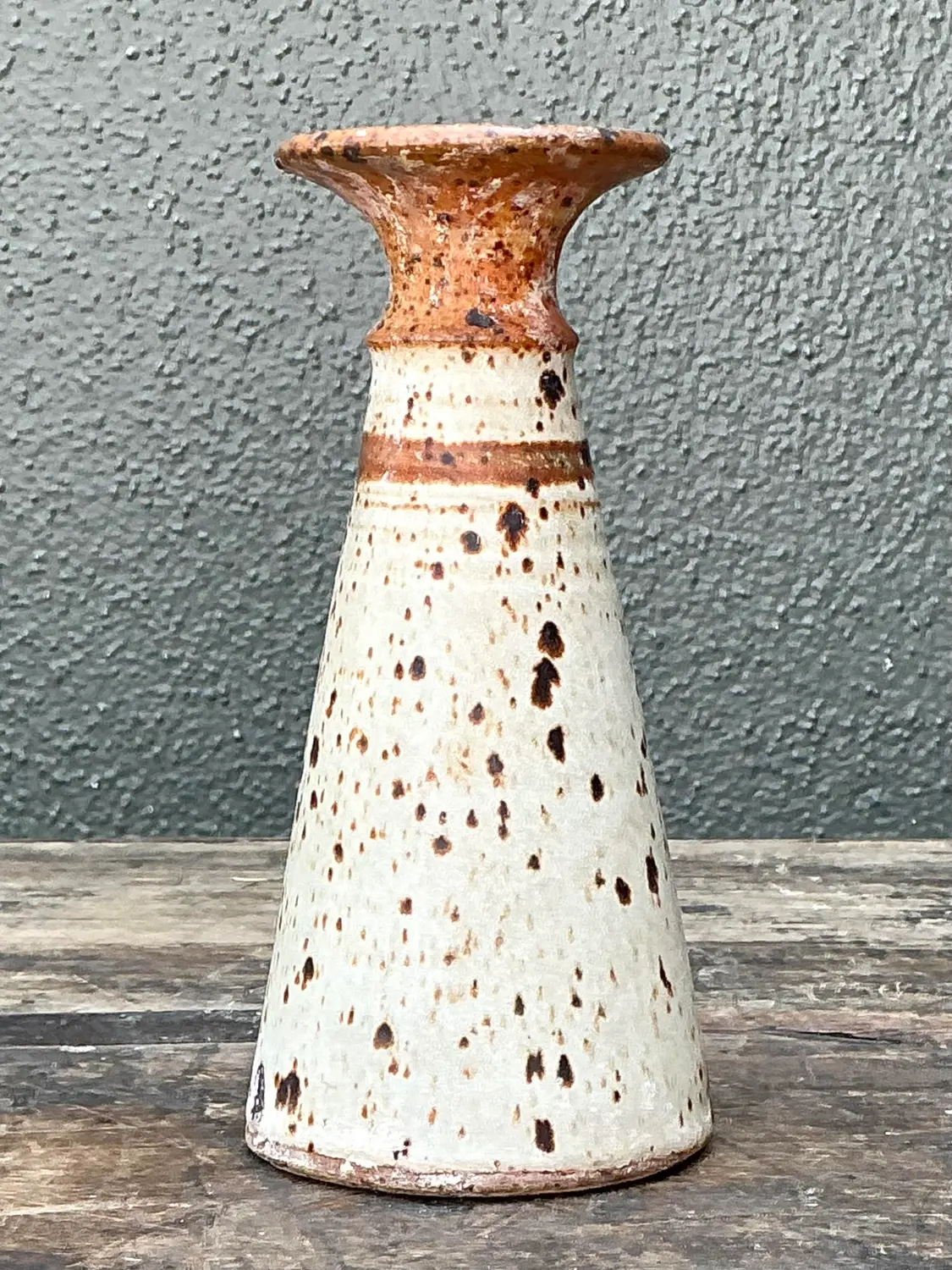 Vintage Original Studio Pottery Stripe Vase - Back view