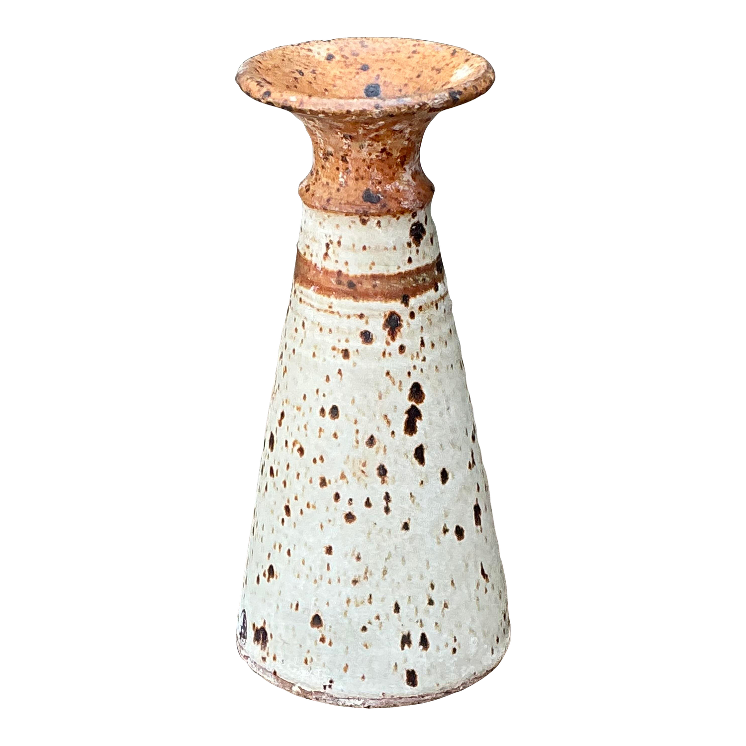 Vintage Original Studio Pottery Stripe Vase - Detail view