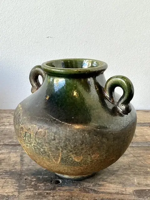 Vintage Original Studio Pottery Two Handle Vase - Back view