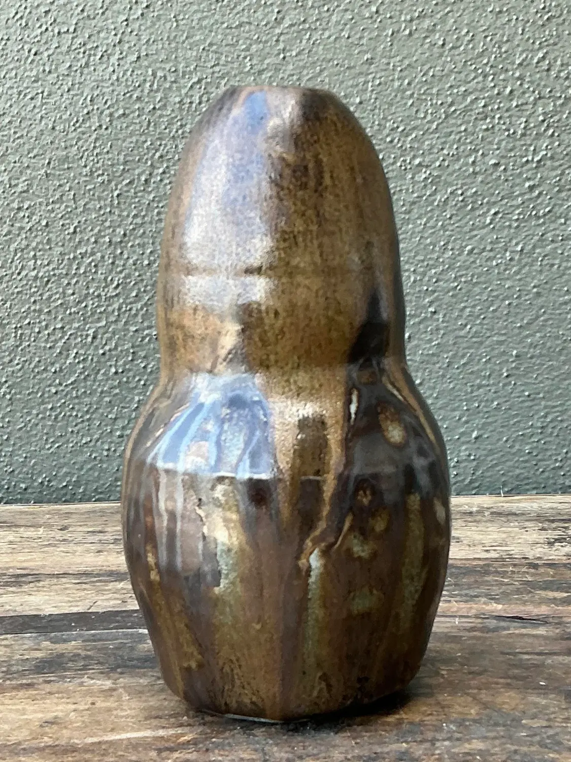 Vintage Original Studio Pottery Vase - Top view