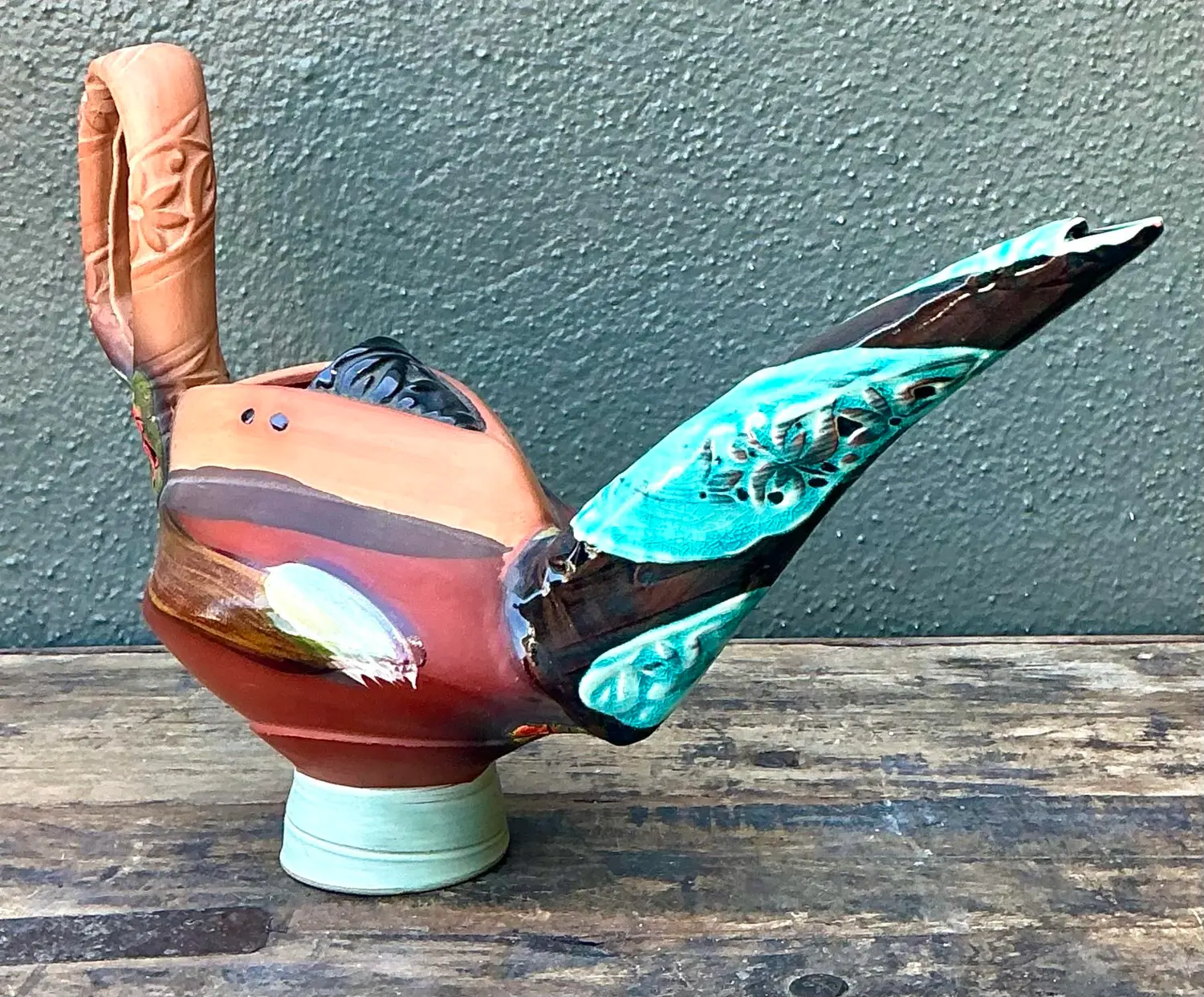 Vintage Original Studio Pottery Vase - Back view