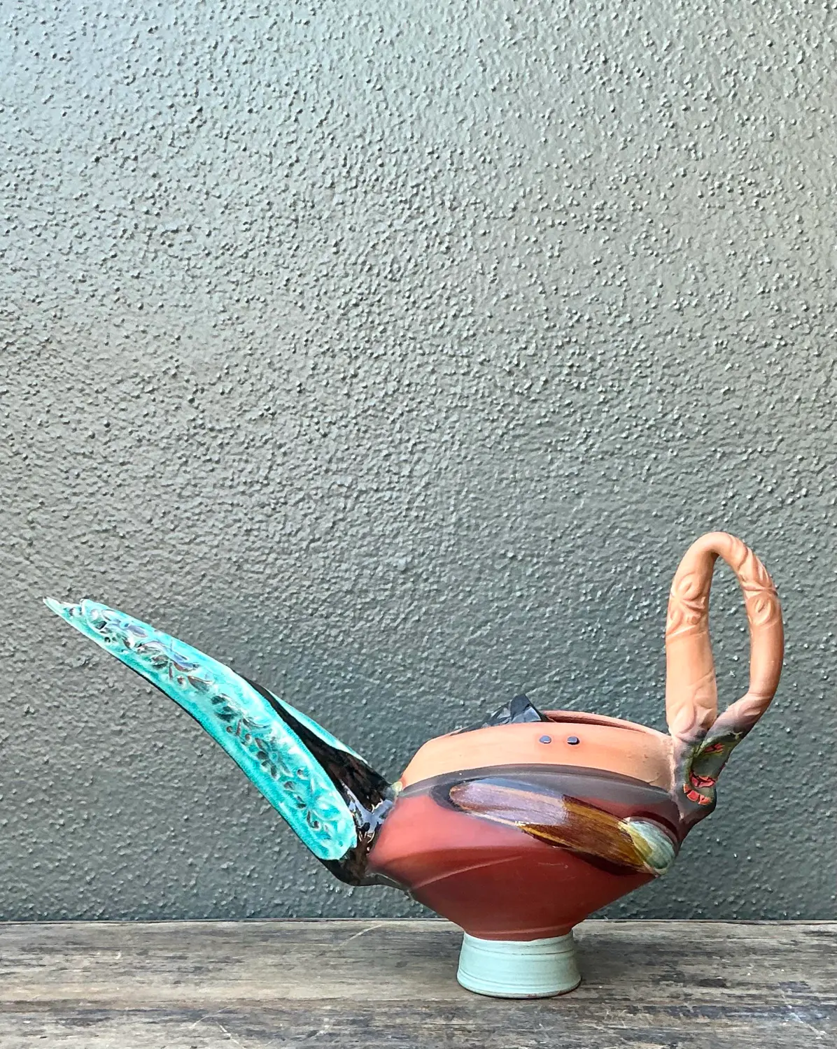 Vintage Original Studio Pottery Vase - Top view