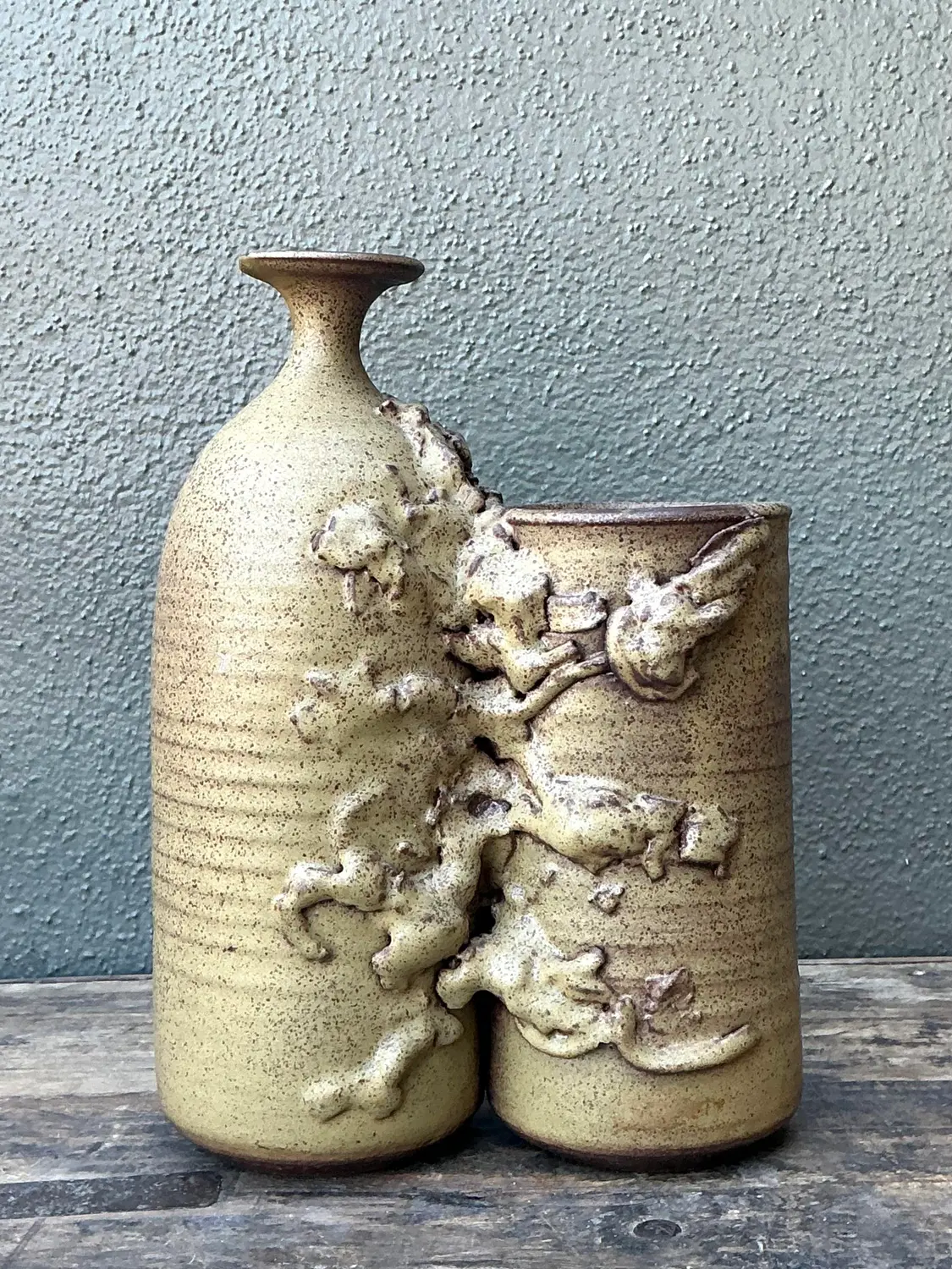 Vintage Original Studio Pottery Vase - Top view