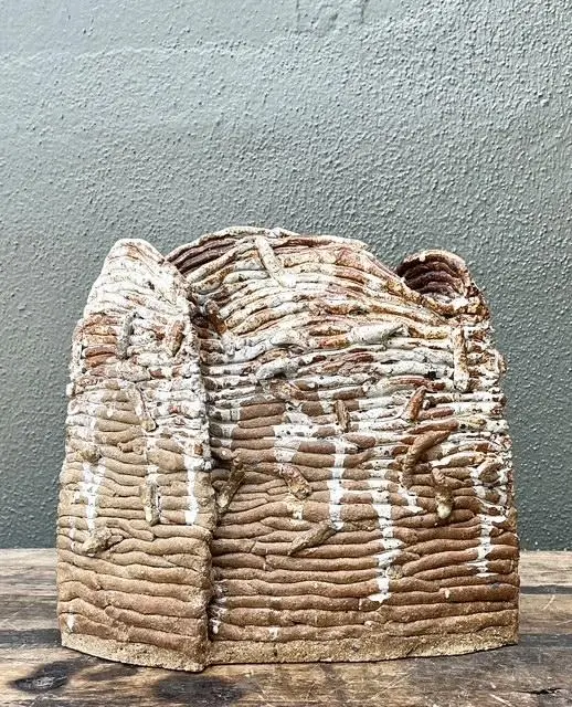 Vintage Original Studio Pottery Vase - Back view