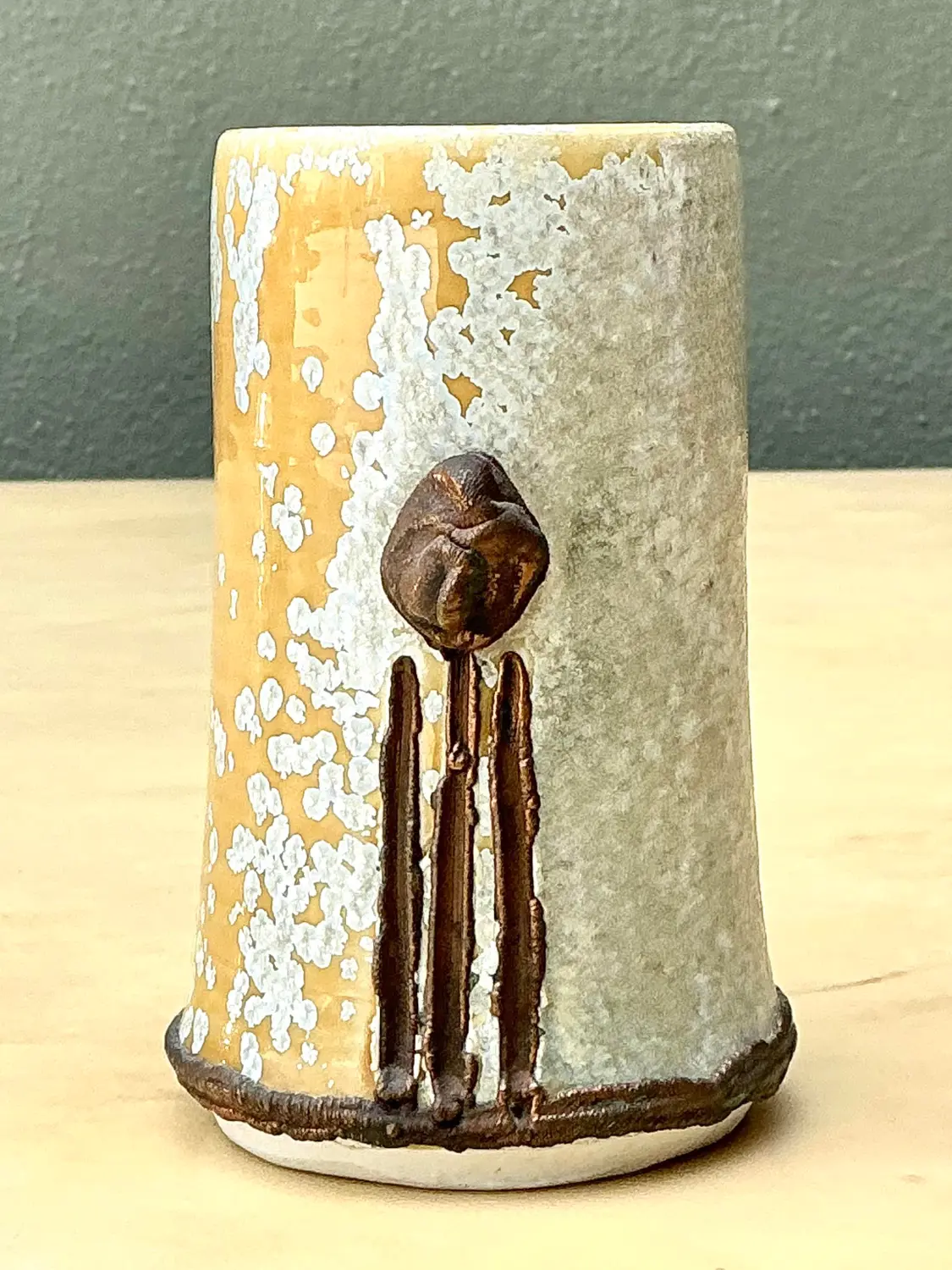 Vintage Original Studio Pottery Vase - Back view