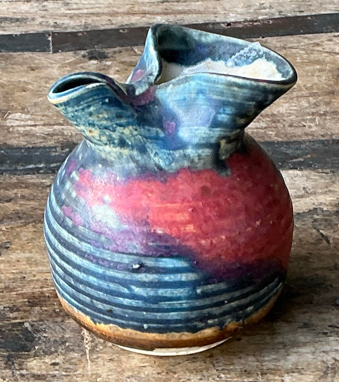 Vintage Original Studio Pottery Vase - Top view