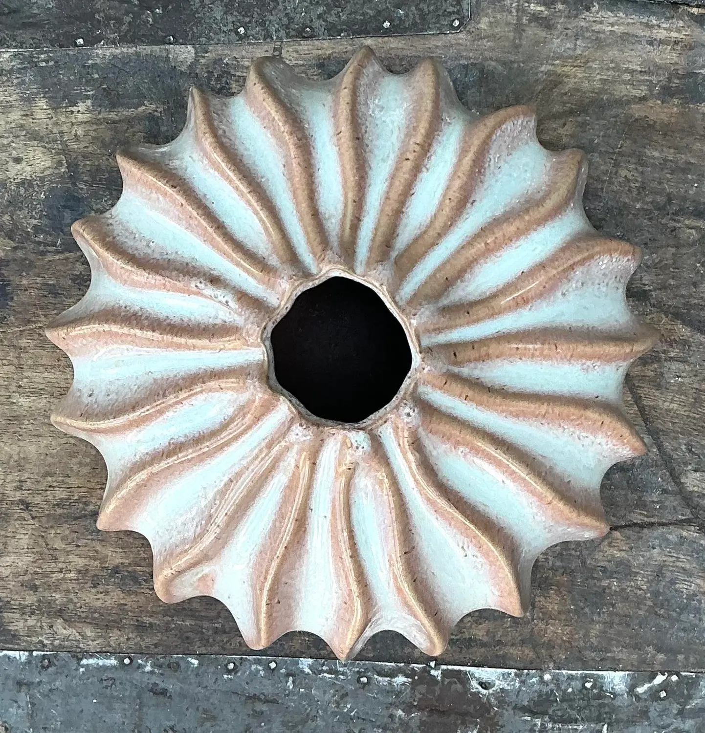 Vintage Original Studio Pottery Vase - Top view