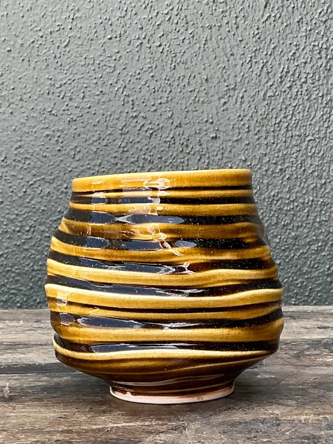 Vintage Original Studio Pottery Vase - Side view