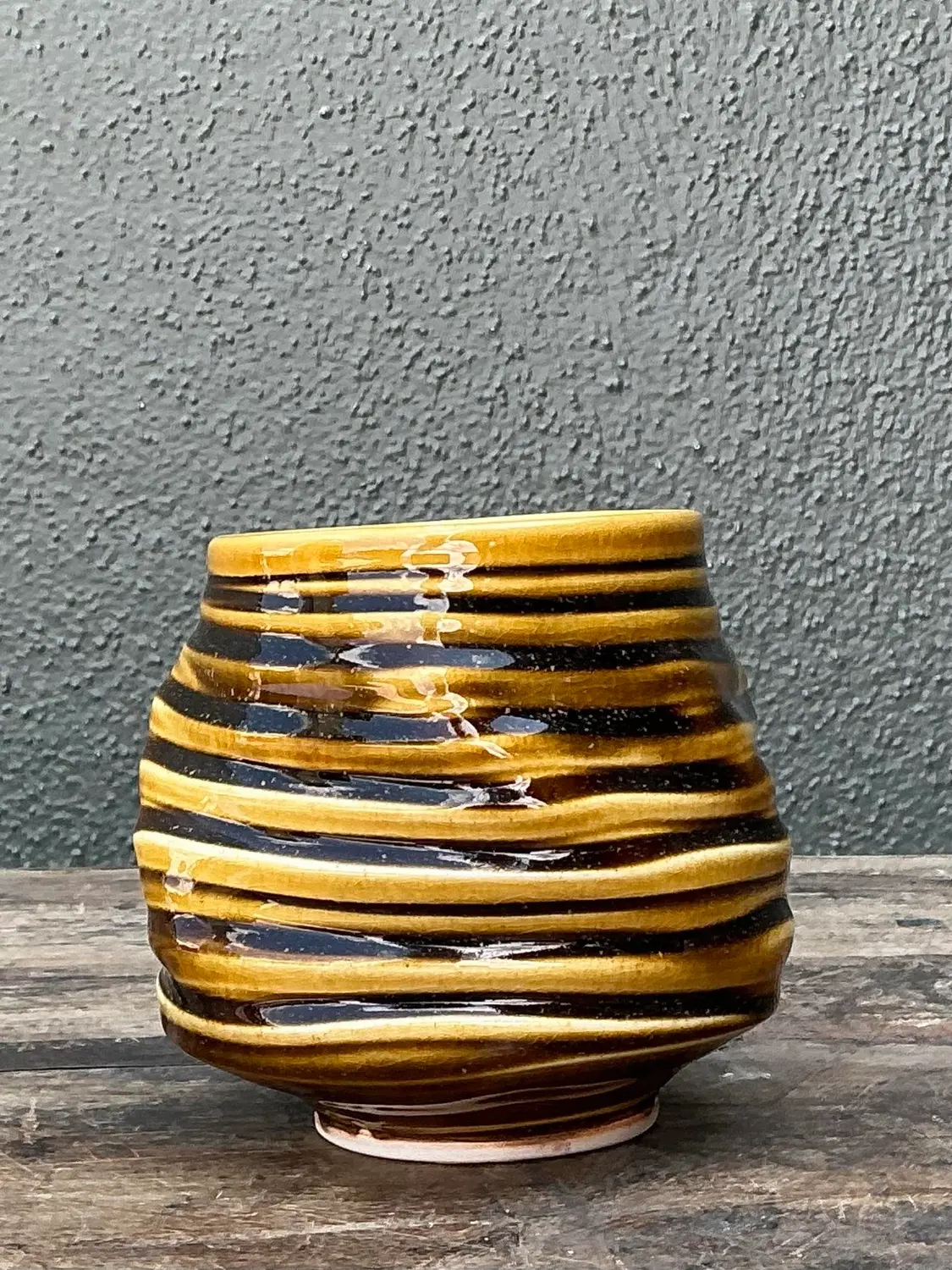 Vintage Original Studio Pottery Vase - Back view