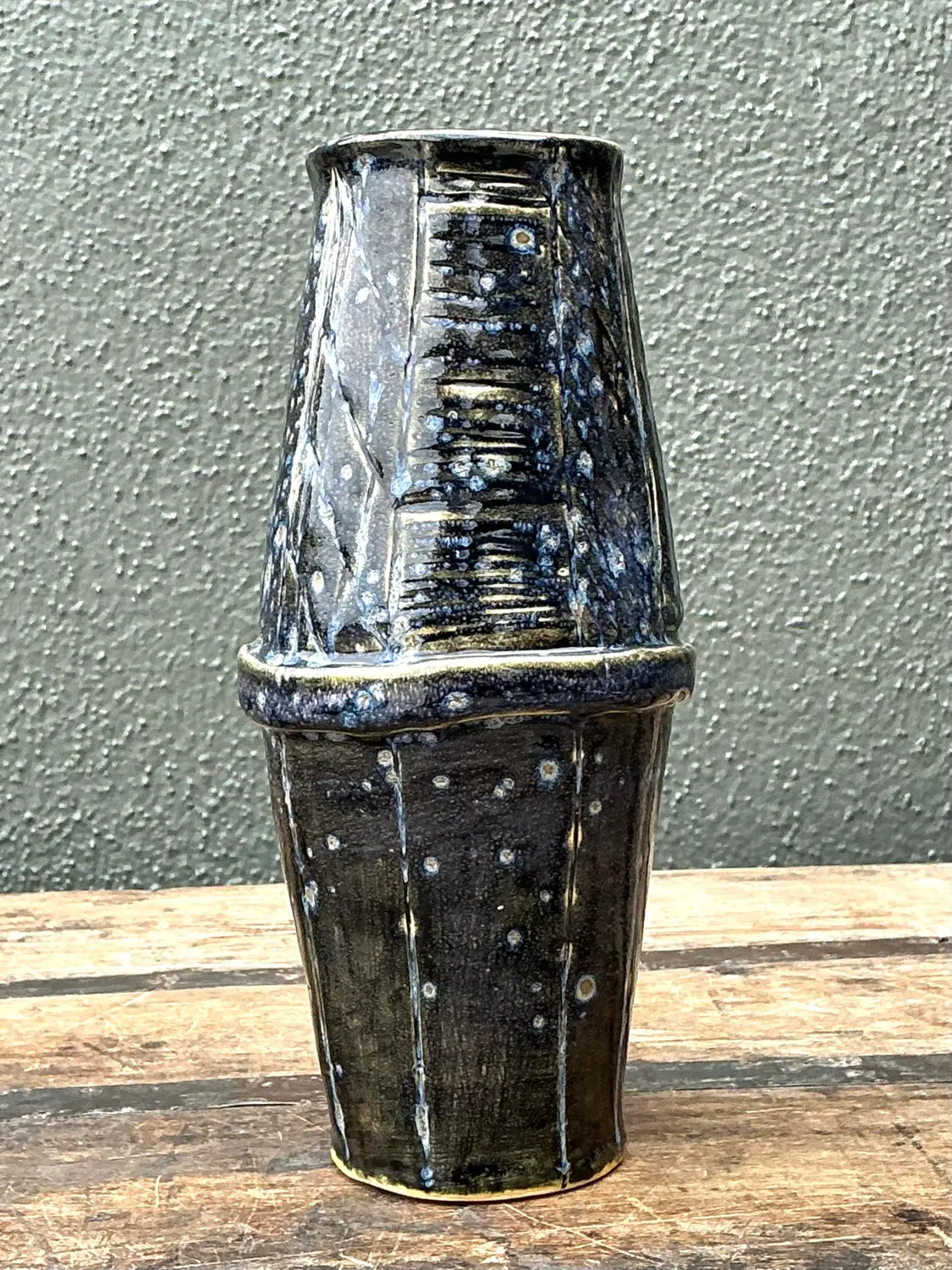 Vintage Original Studio Pottery Vase - Back view