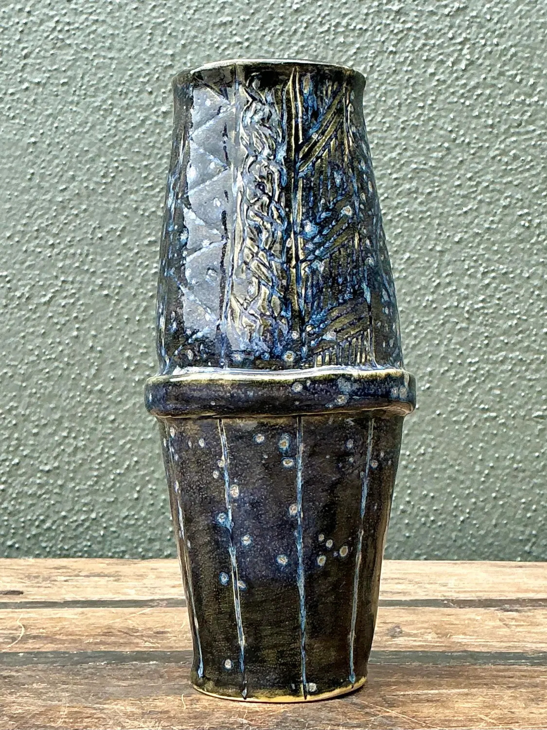 Vintage Original Studio Pottery Vase - Side view