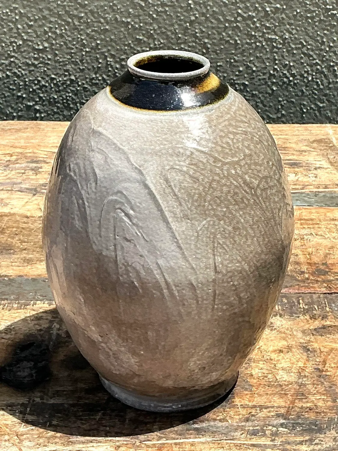 Vintage Original Studio Pottery Vase - Top view