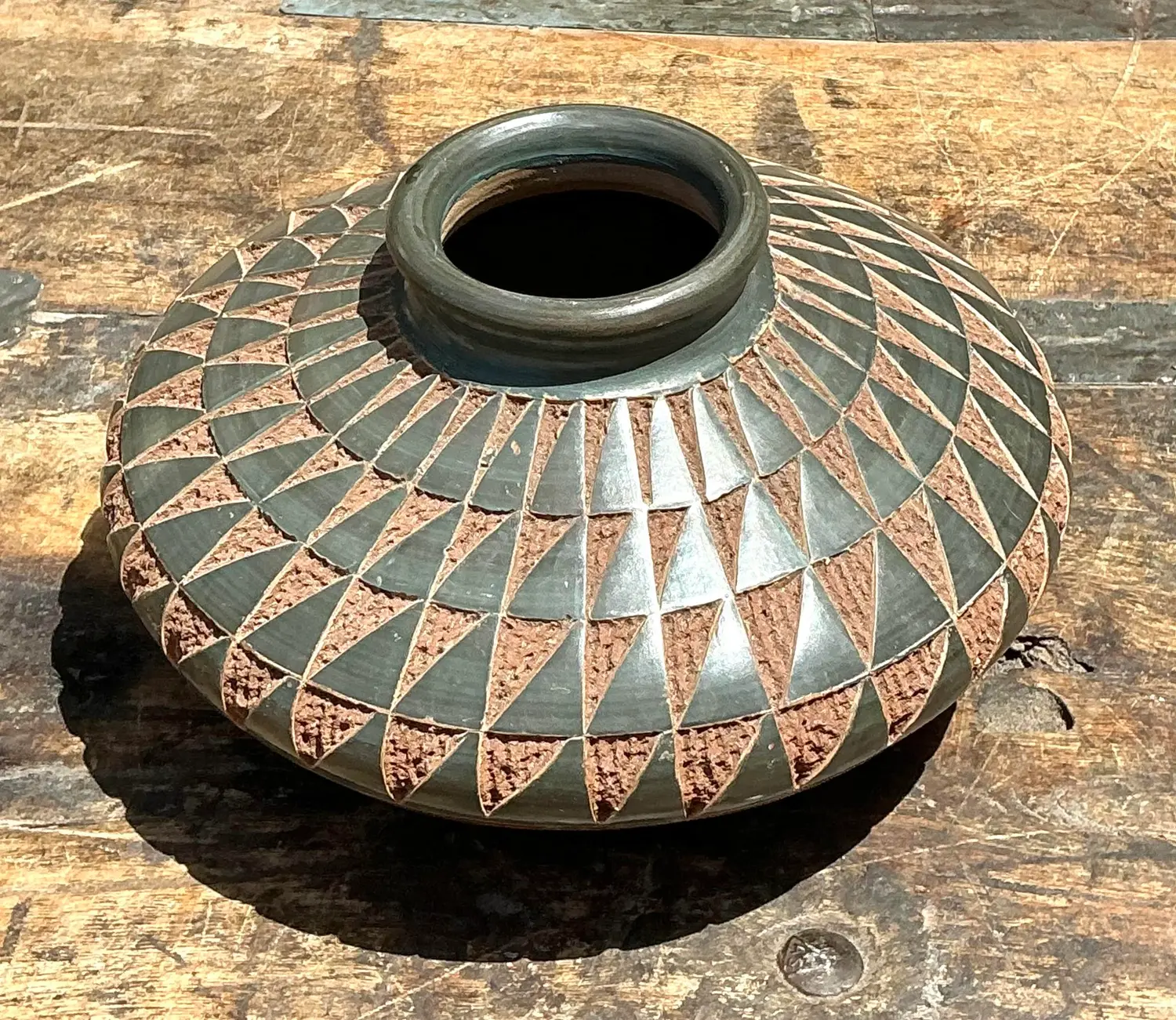 Vintage Original Studio Pottery Vase - Top view