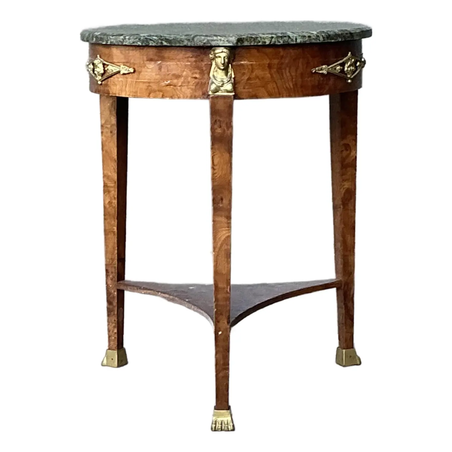 Vintage Ormolu Green Marble Side Table