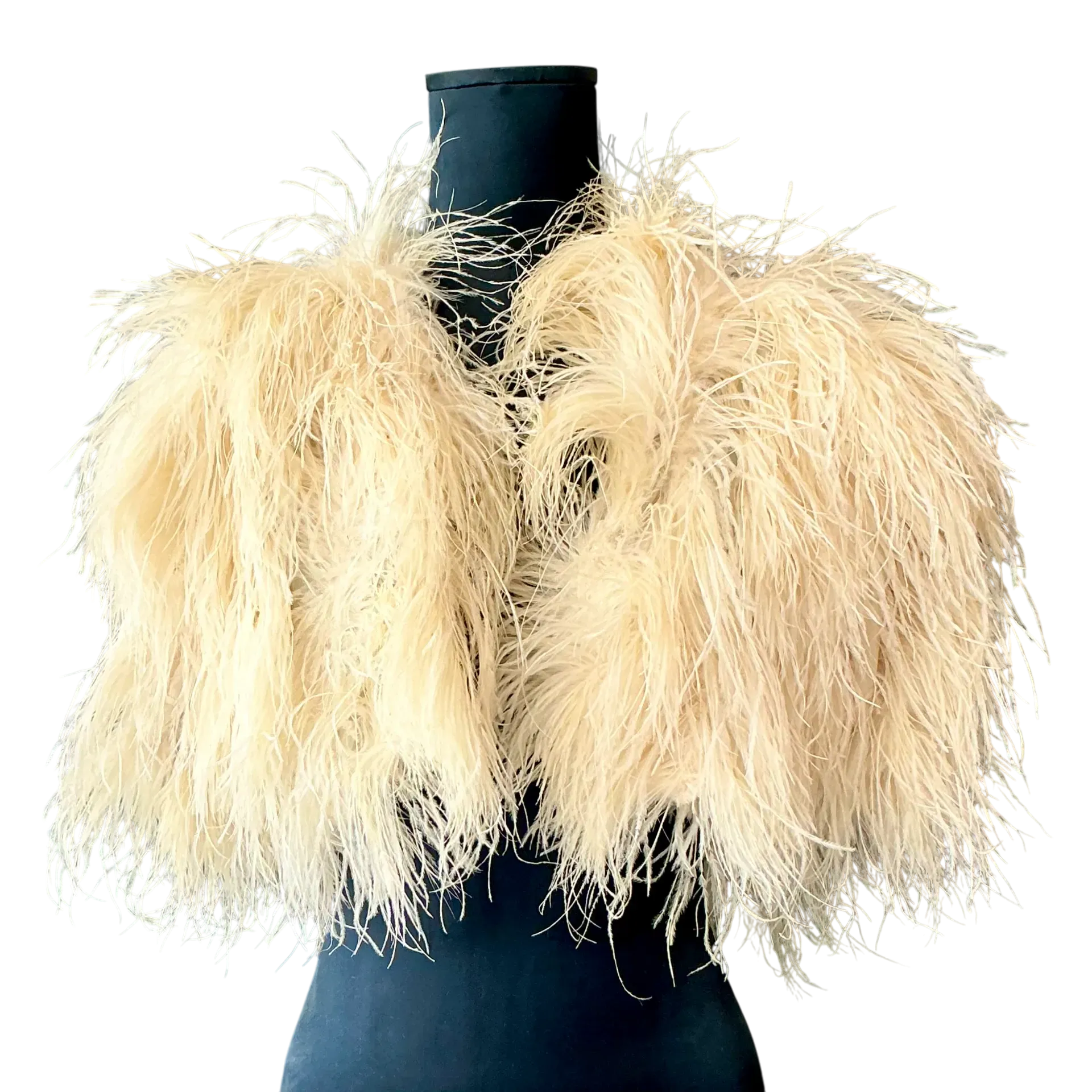Vintage Ostrich Feather Peignor - Detail view