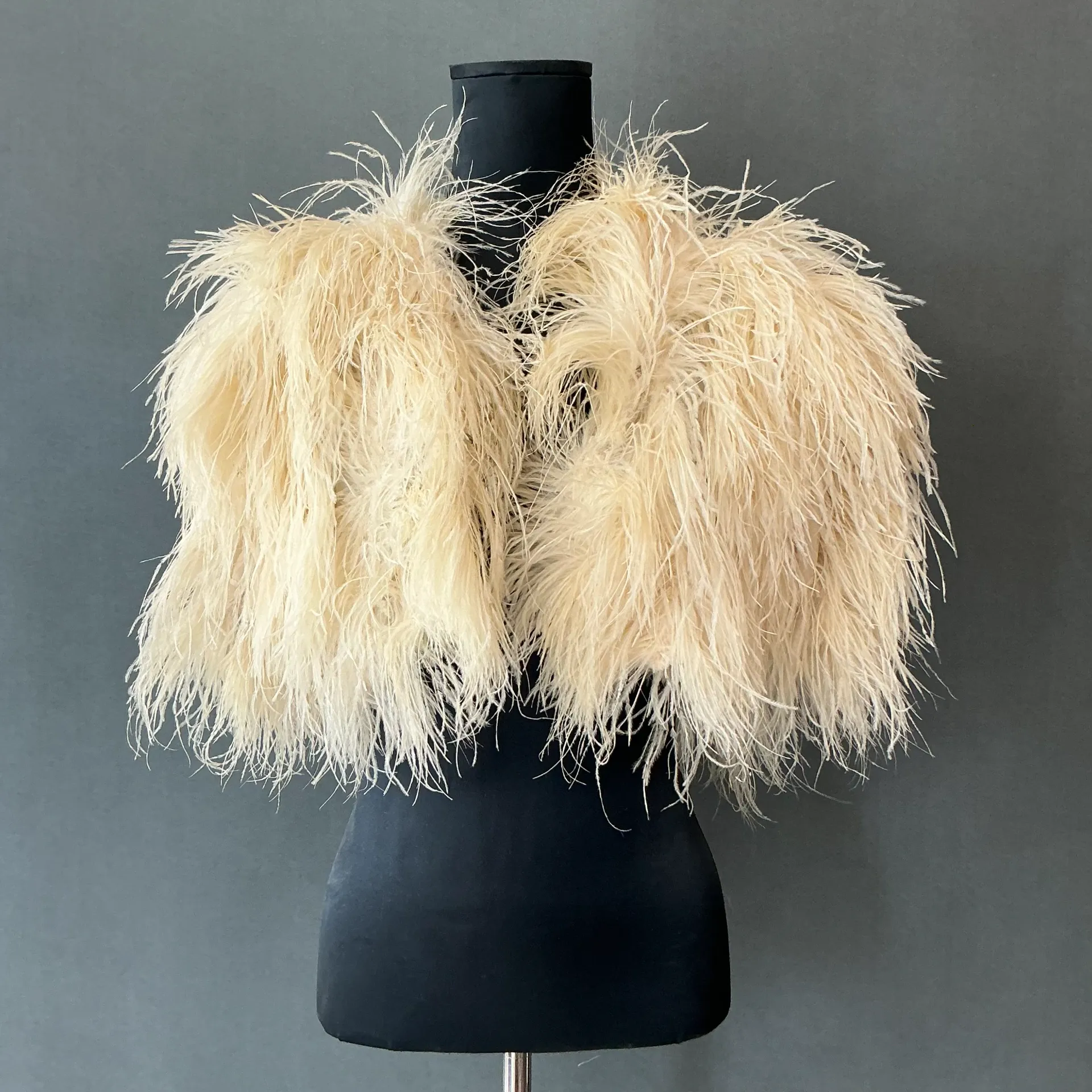 Vintage Ostrich Feather Peignor - Top view