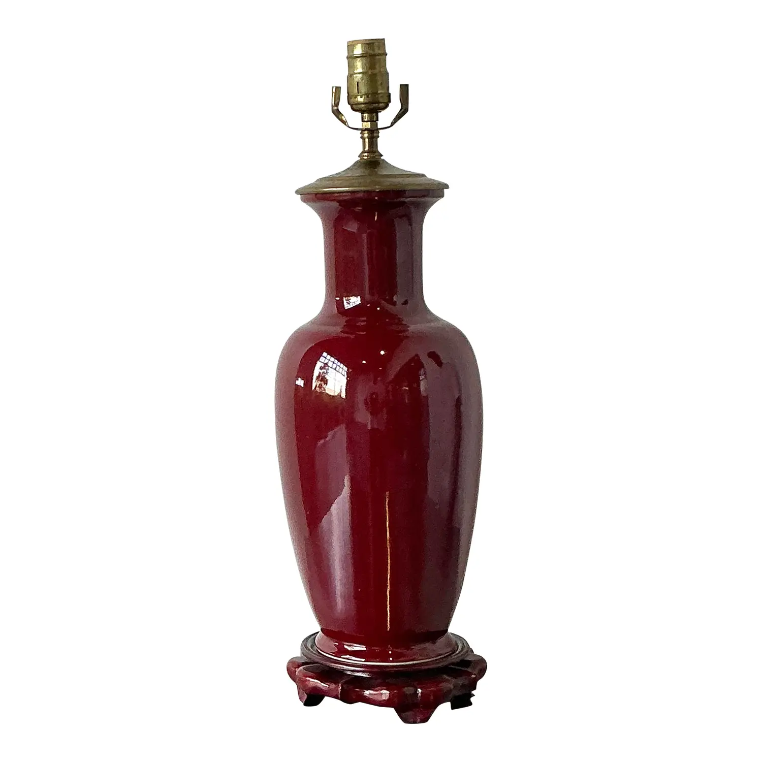 Vintage Oxblood Glazed Ceramic Lamp