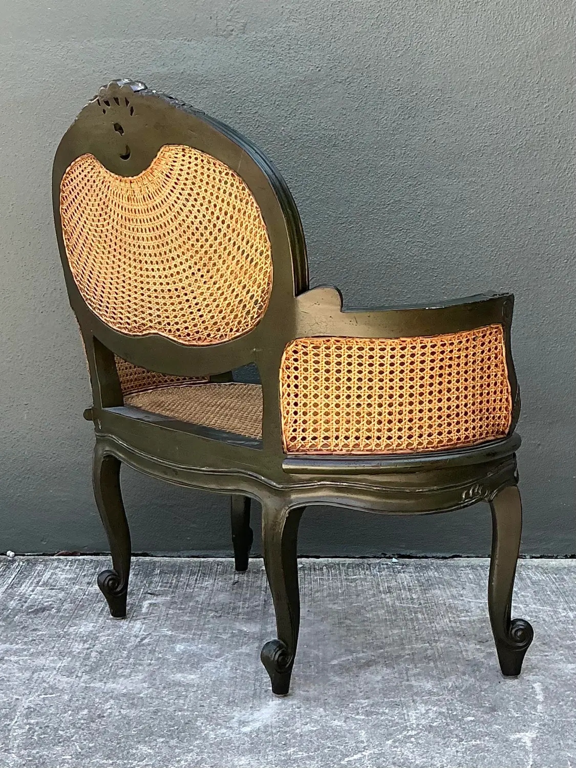 Vintage Paradigm Cane Settee - Top view