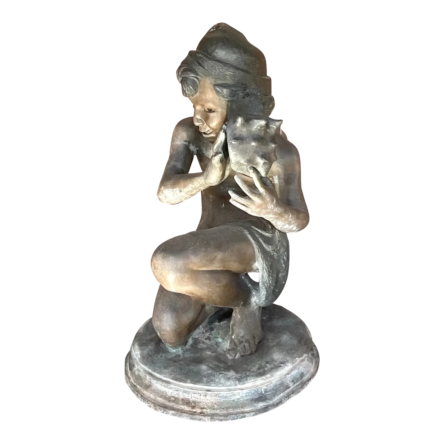 Vintage Patinated Bronze Jean-Baptiste Carpeau Sculpture - Detail view