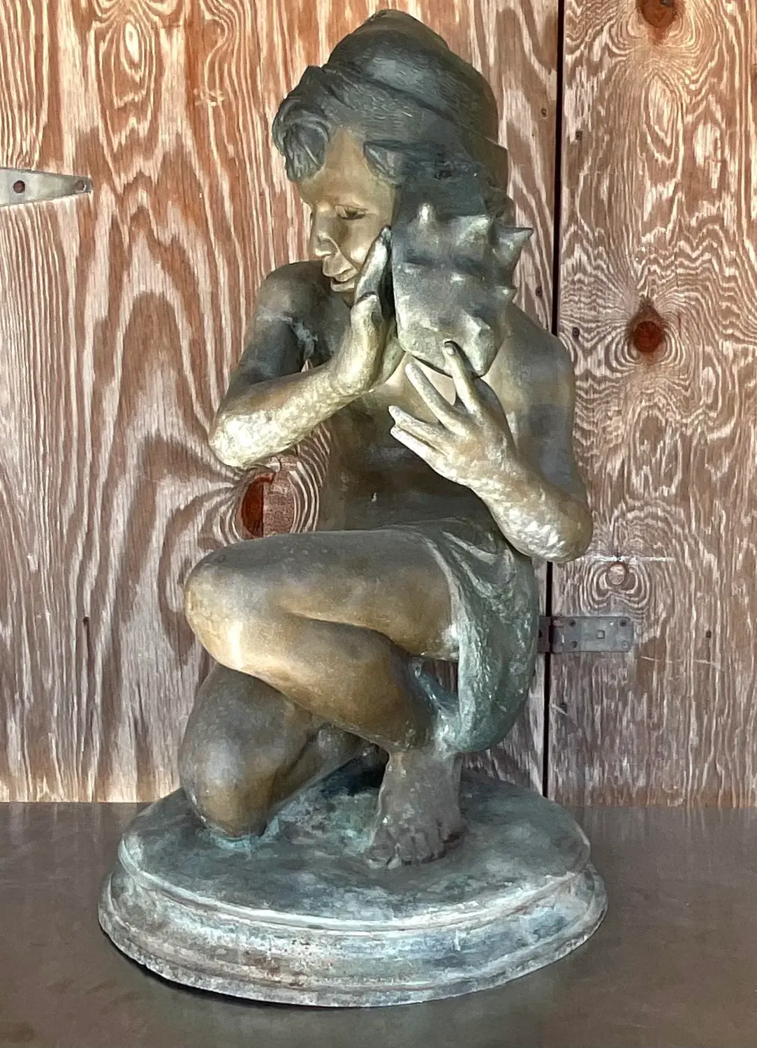 Vintage Patinated Bronze Jean-Baptiste Carpeau Sculpture - Side view