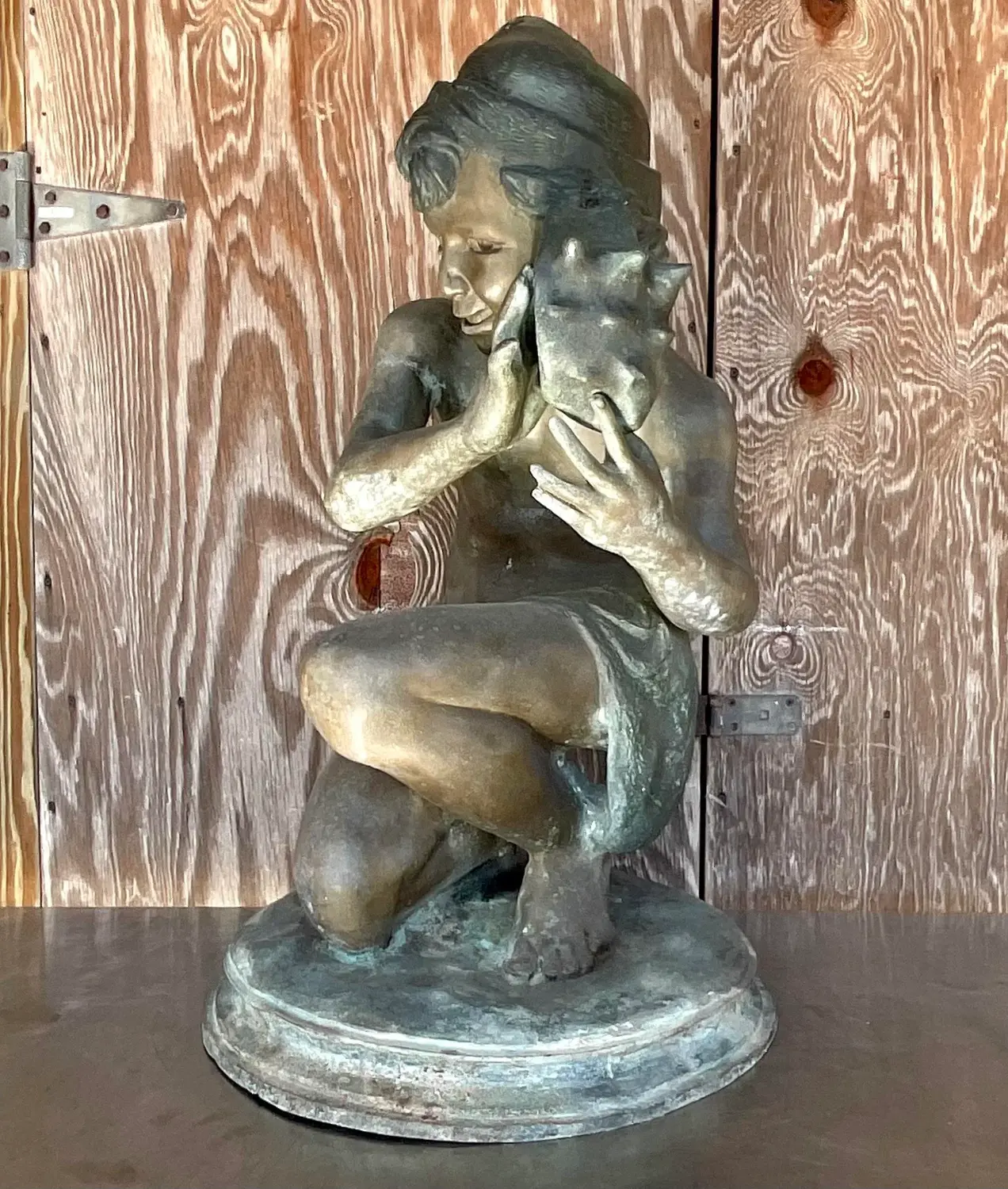 Vintage Patinated Bronze Jean-Baptiste Carpeau Sculpture - Back view