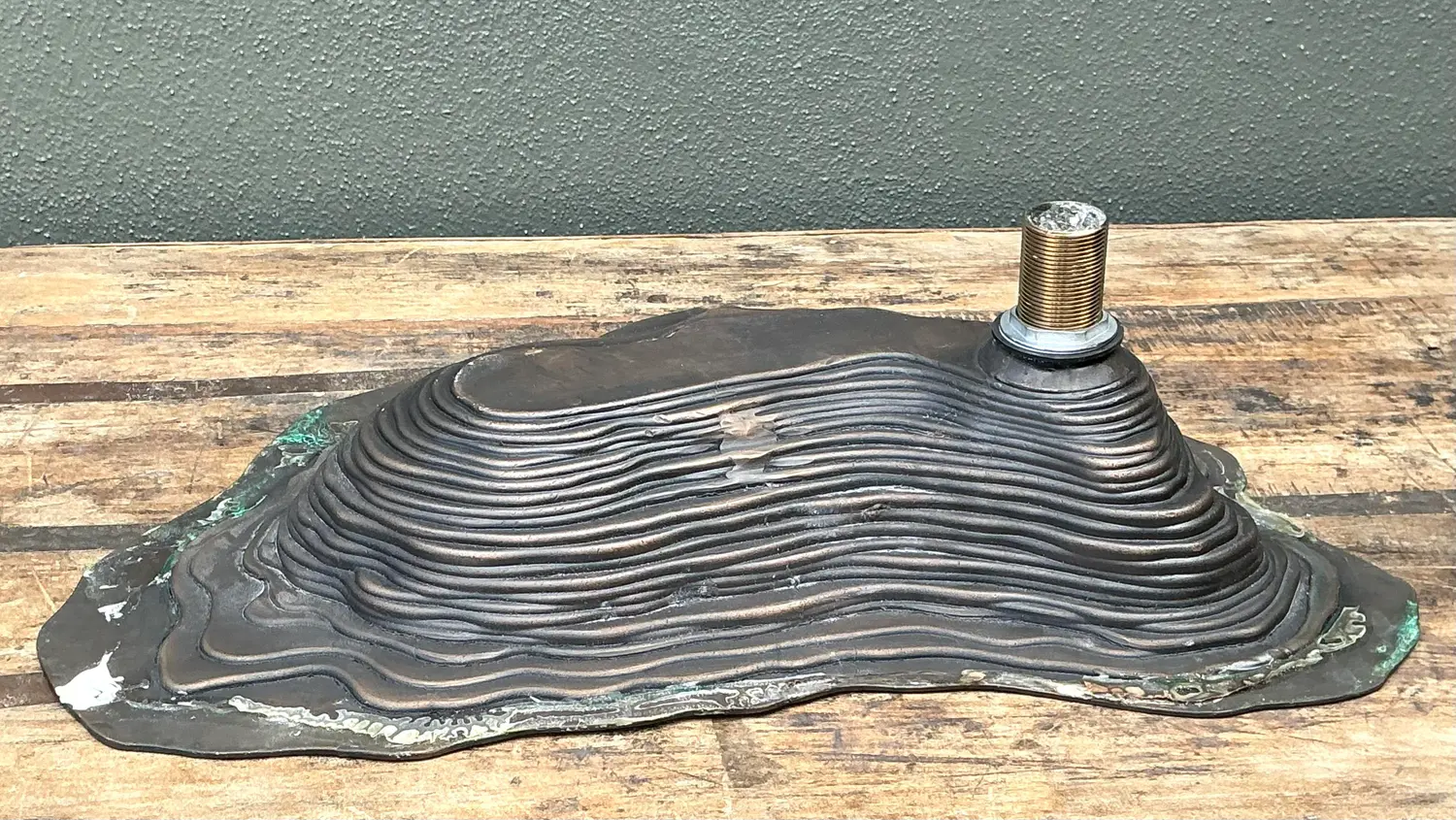 Vintage Patinated Bronze Sink - Top view