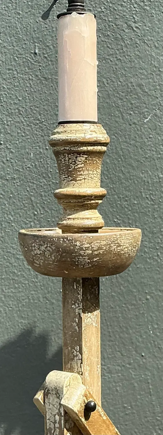 Vintage Patinated Extendable Floor Lamps - A Pair - Side view