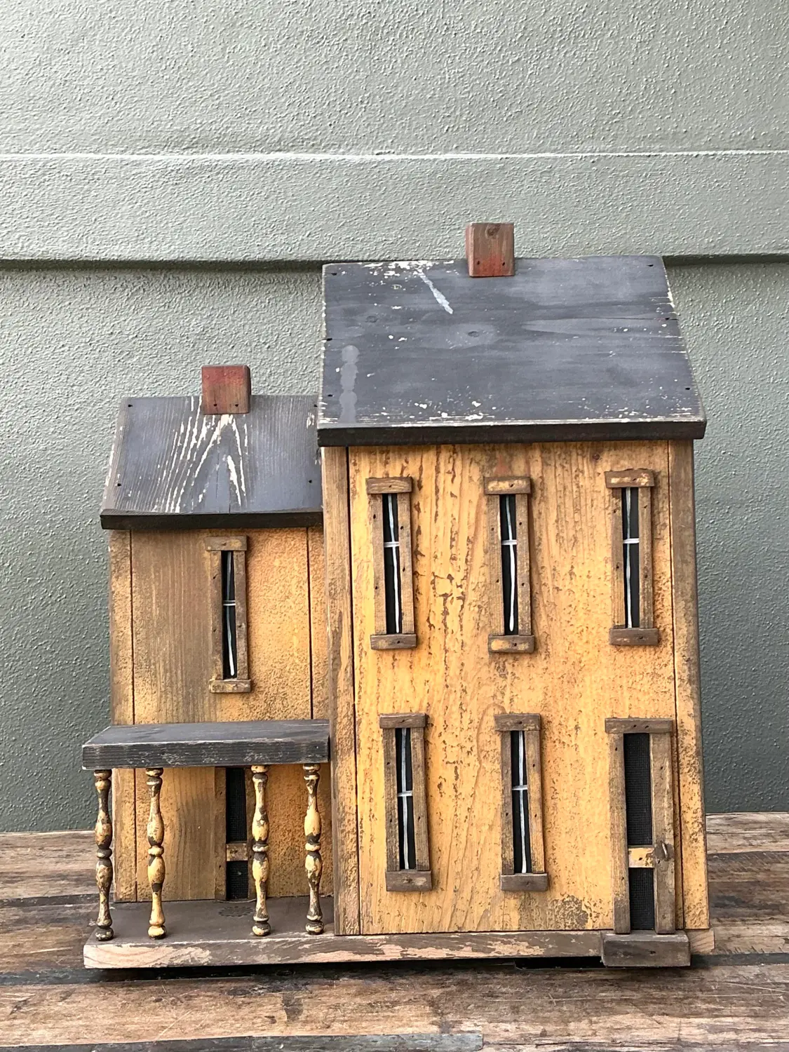 Vintage Patinated Large Bird House - Detail view