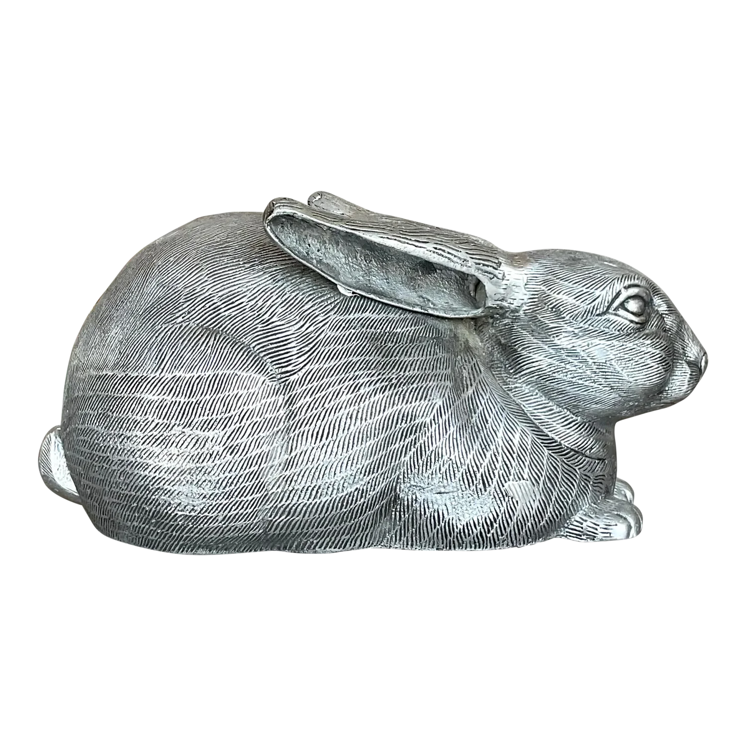 Vintage Patinated Metal Rabbit After Arthur Court - Detail view