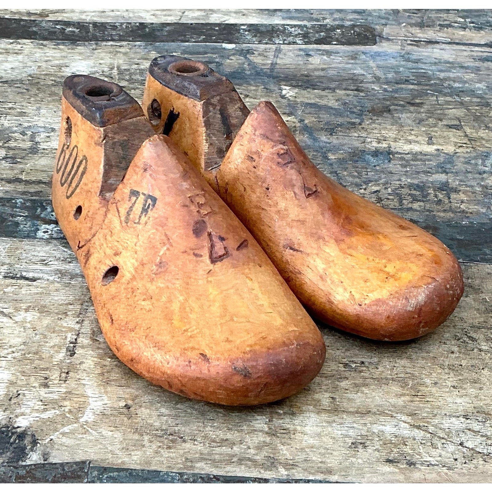 Vintage Patinated Show Lasts - Set of 2 - Back view