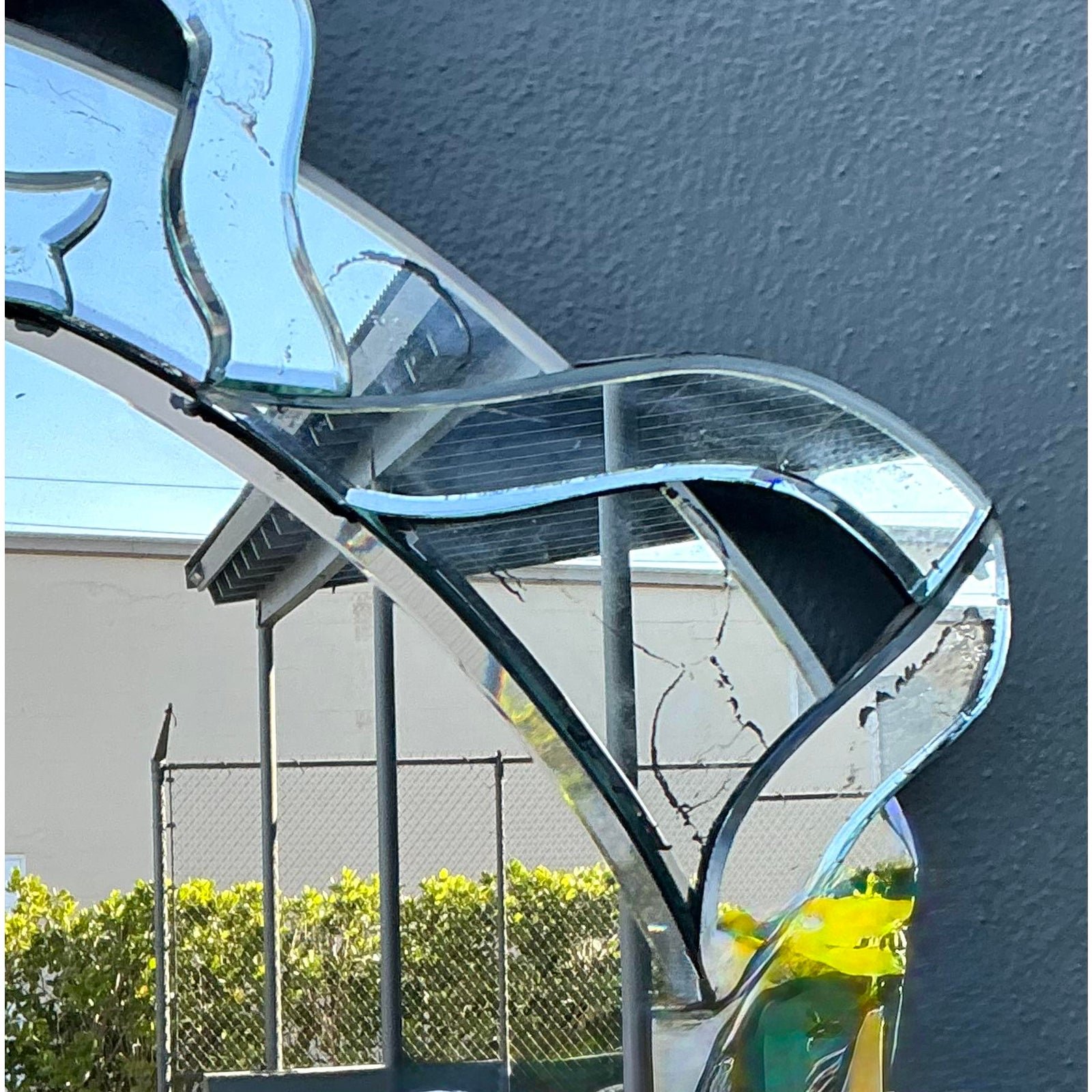 Vintage Patinated Venetian Ribbon Mirror - Top view