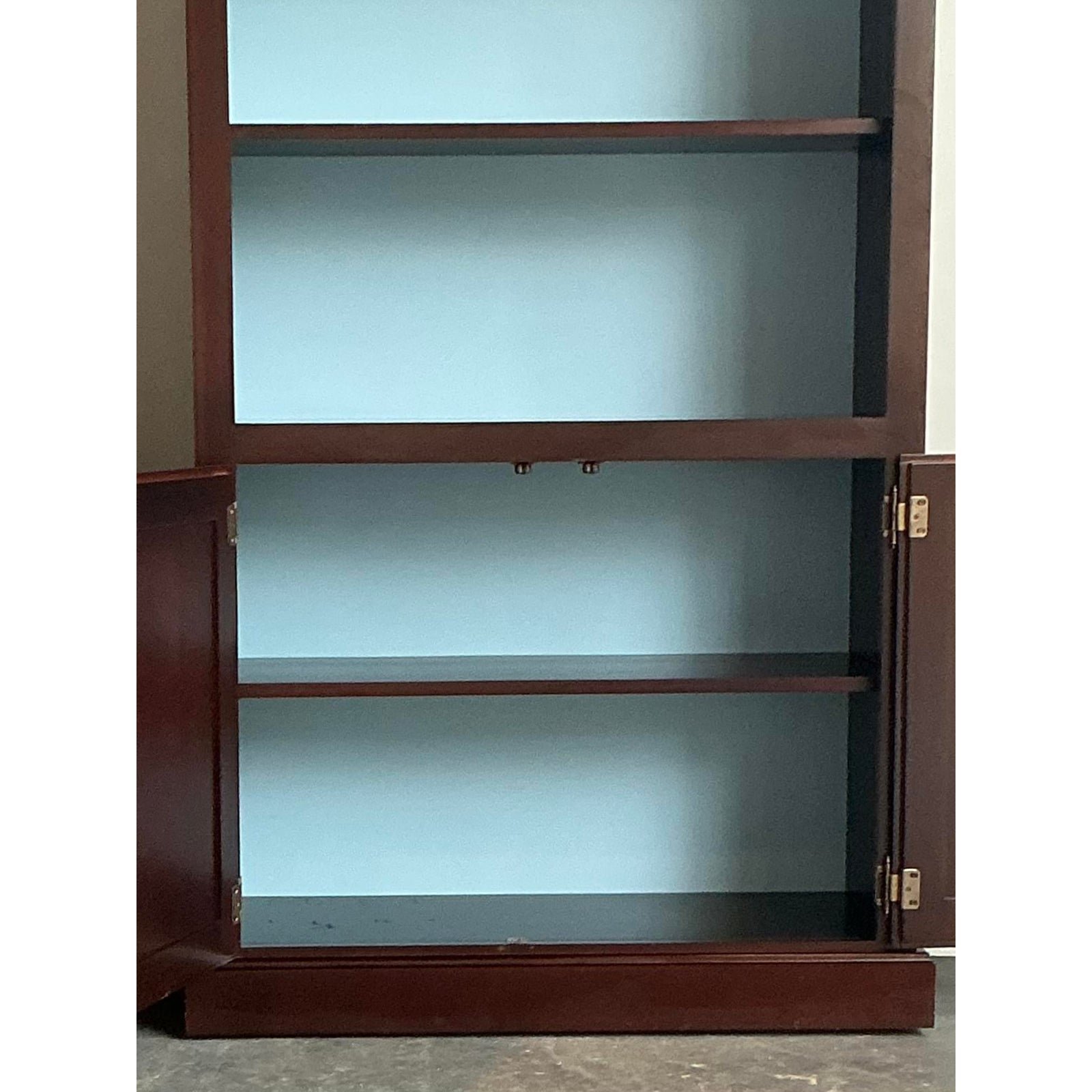 Vintage Pediment Mahogany Etagere - A Pair - Side view