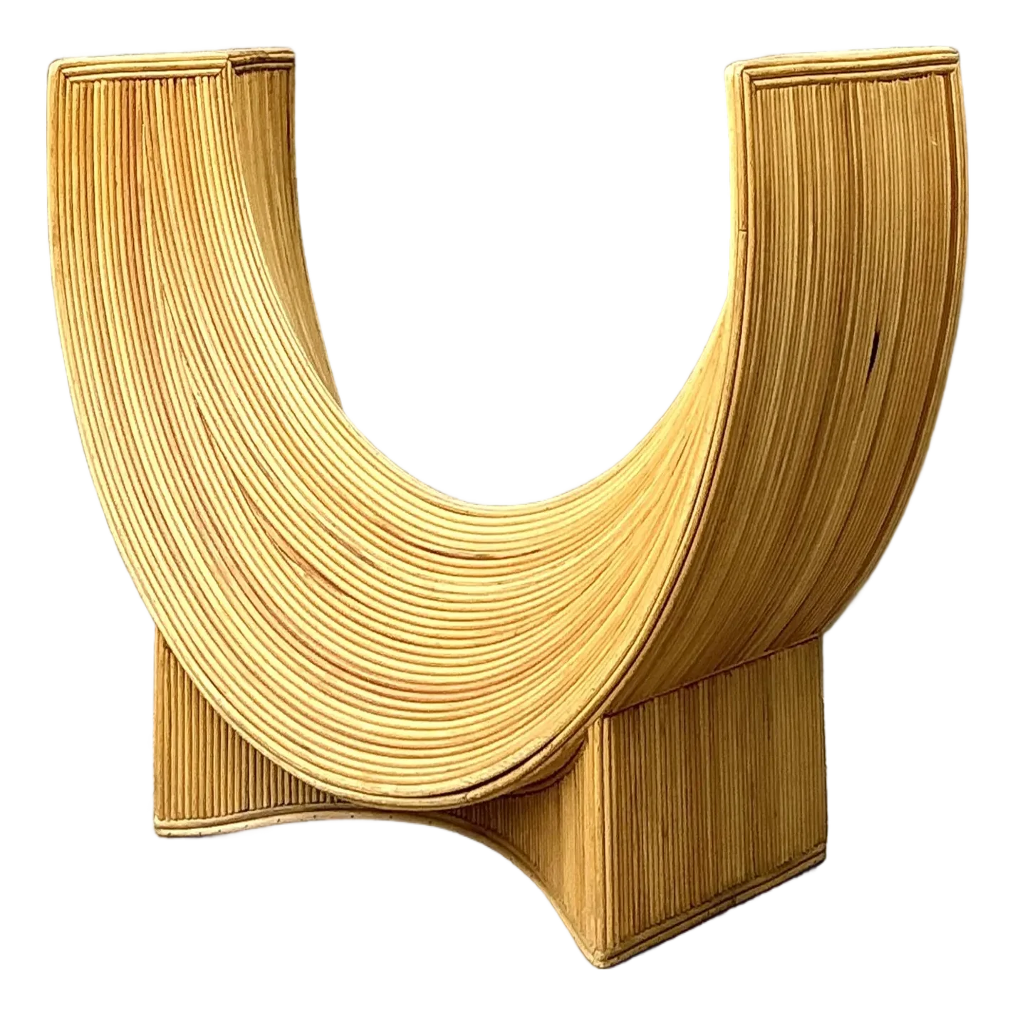 Vintage Pencil Reed Sculptural Table Pedestal - Detail view