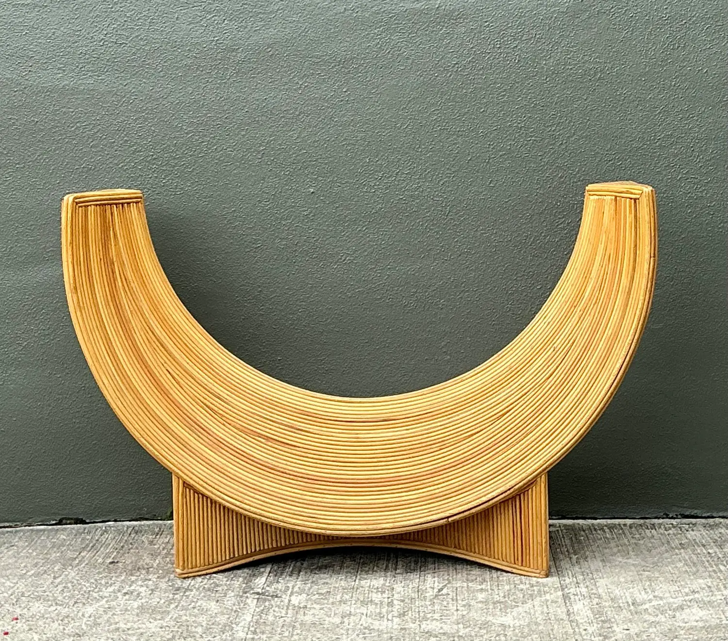 Vintage Pencil Reed Sculptural Table Pedestal - Back view