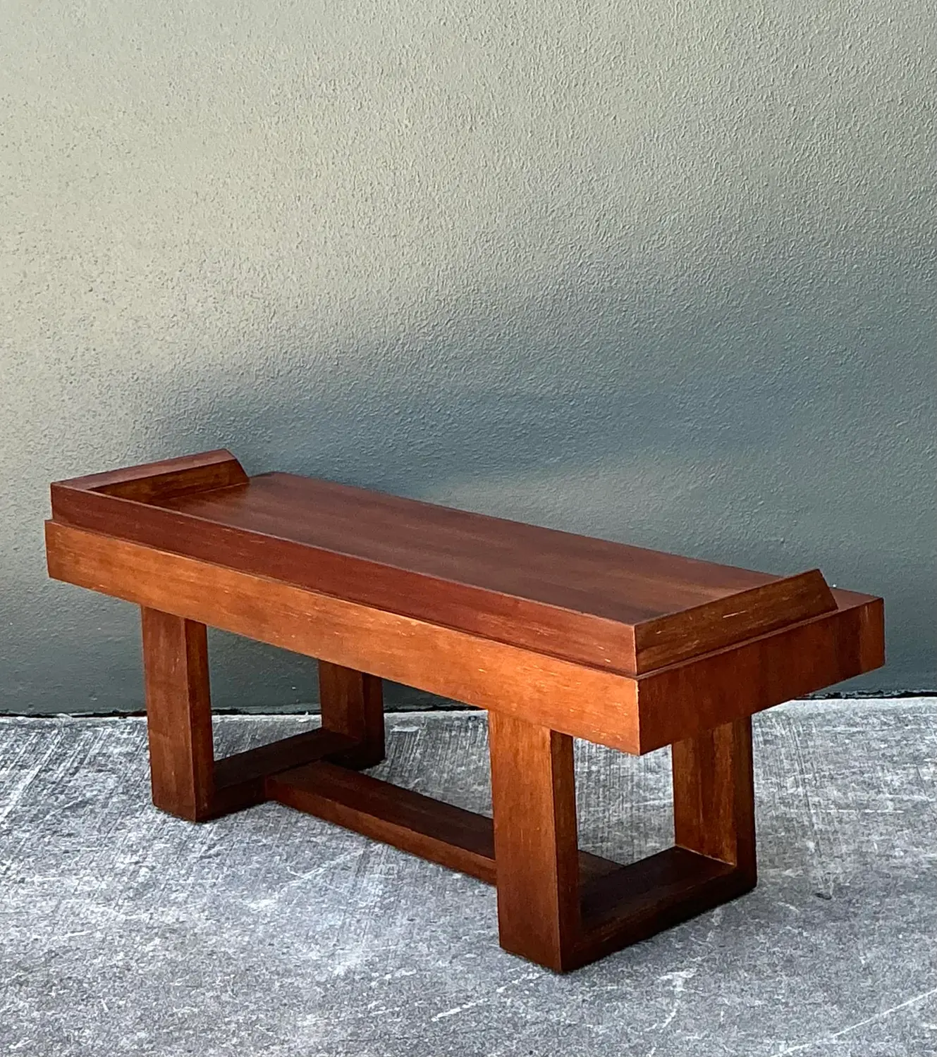 Vintage Plank Wood Coffee Table - Back view