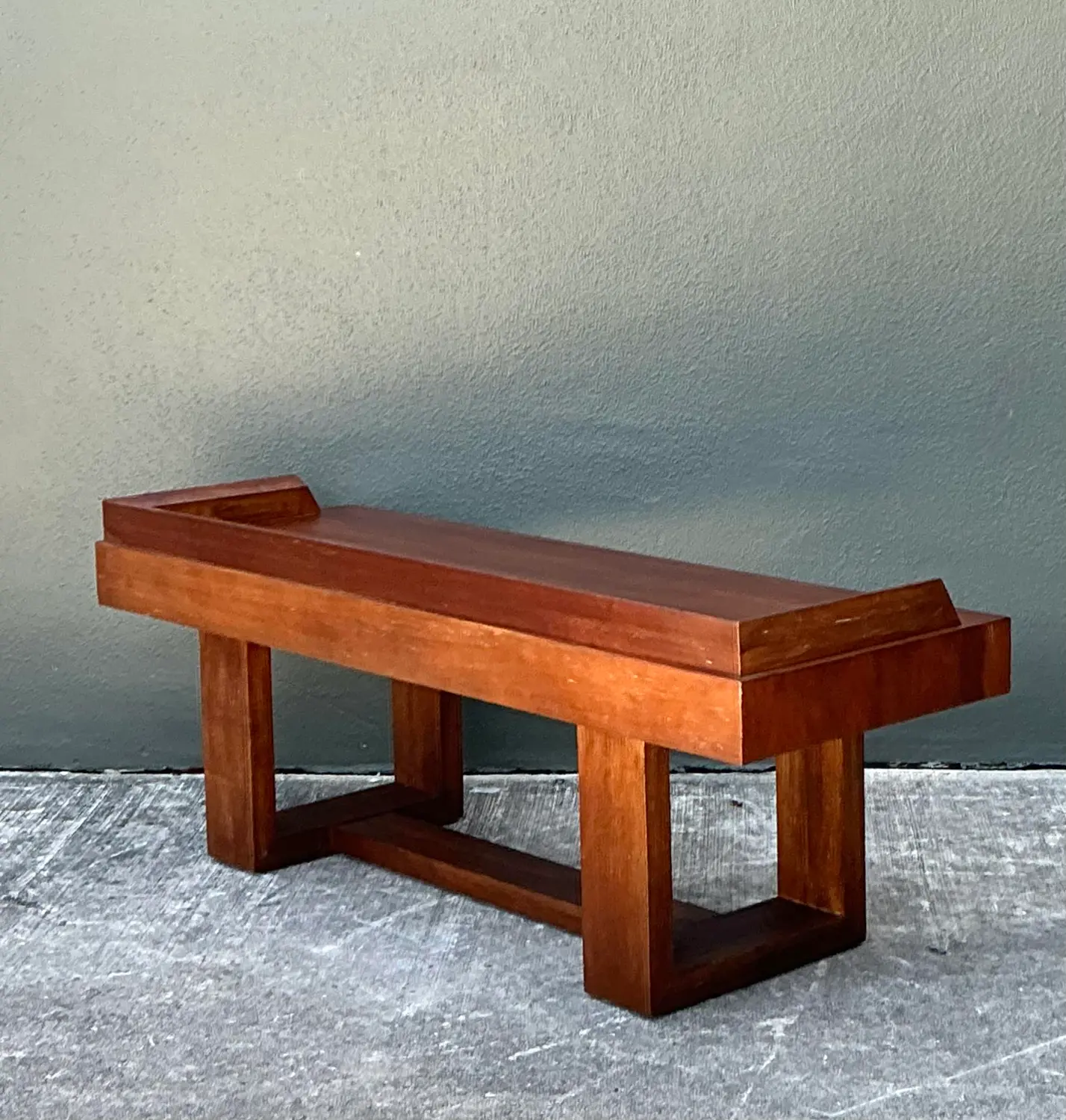 Vintage Plank Wood Coffee Table - Side view