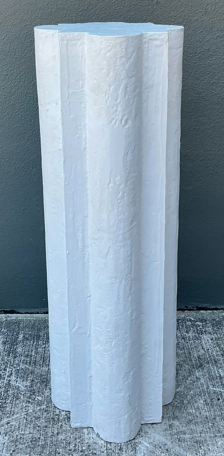 Vintage Plaster Clover Leaf Pedestal - Side view