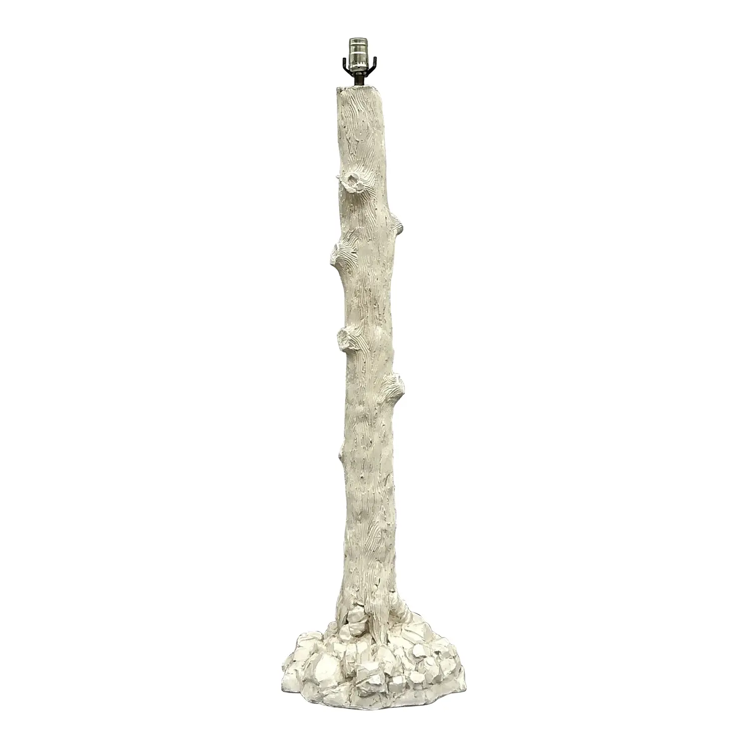 Vintage Plaster Faux Bois Plaster Floral Floor Lamp